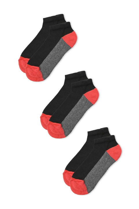 Identic Men's No Show Terry Socks - Pack Of 3