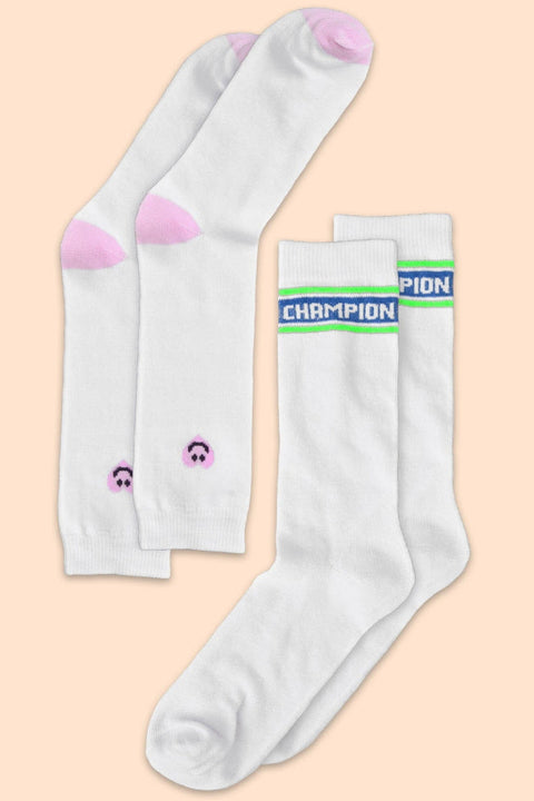 Men's Champion Embroidered Crew Socks - Pack Of 2 Pairs