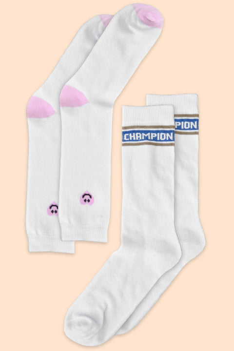 Men's Champion Embroidered Crew Socks - Pack Of 2 Pairs